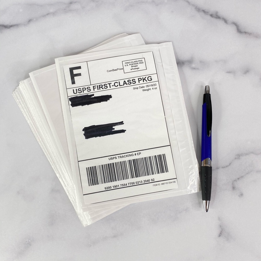 25 (7.5 X 5.5) Clear Postage Invoice Label Pockets PRICE IS FIRM - Picture 7 of 9